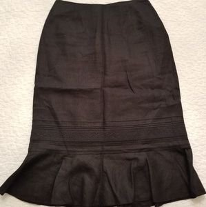 LOFT black linen skirt